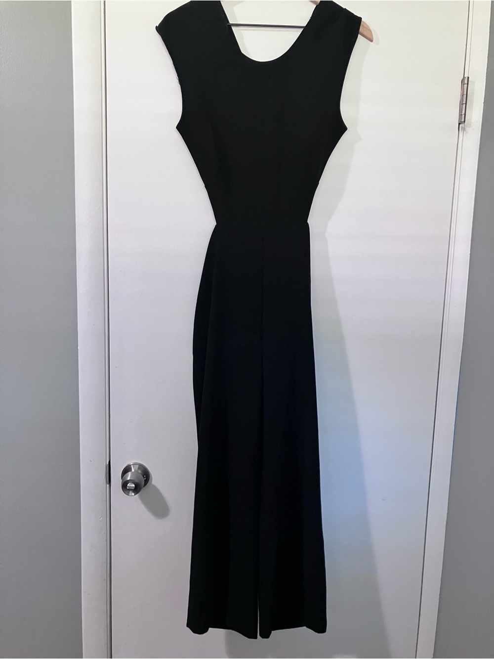 Zara Black Cropped Wide Leg Jumpsuit Size Small